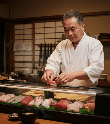 Chef in roter Uniform